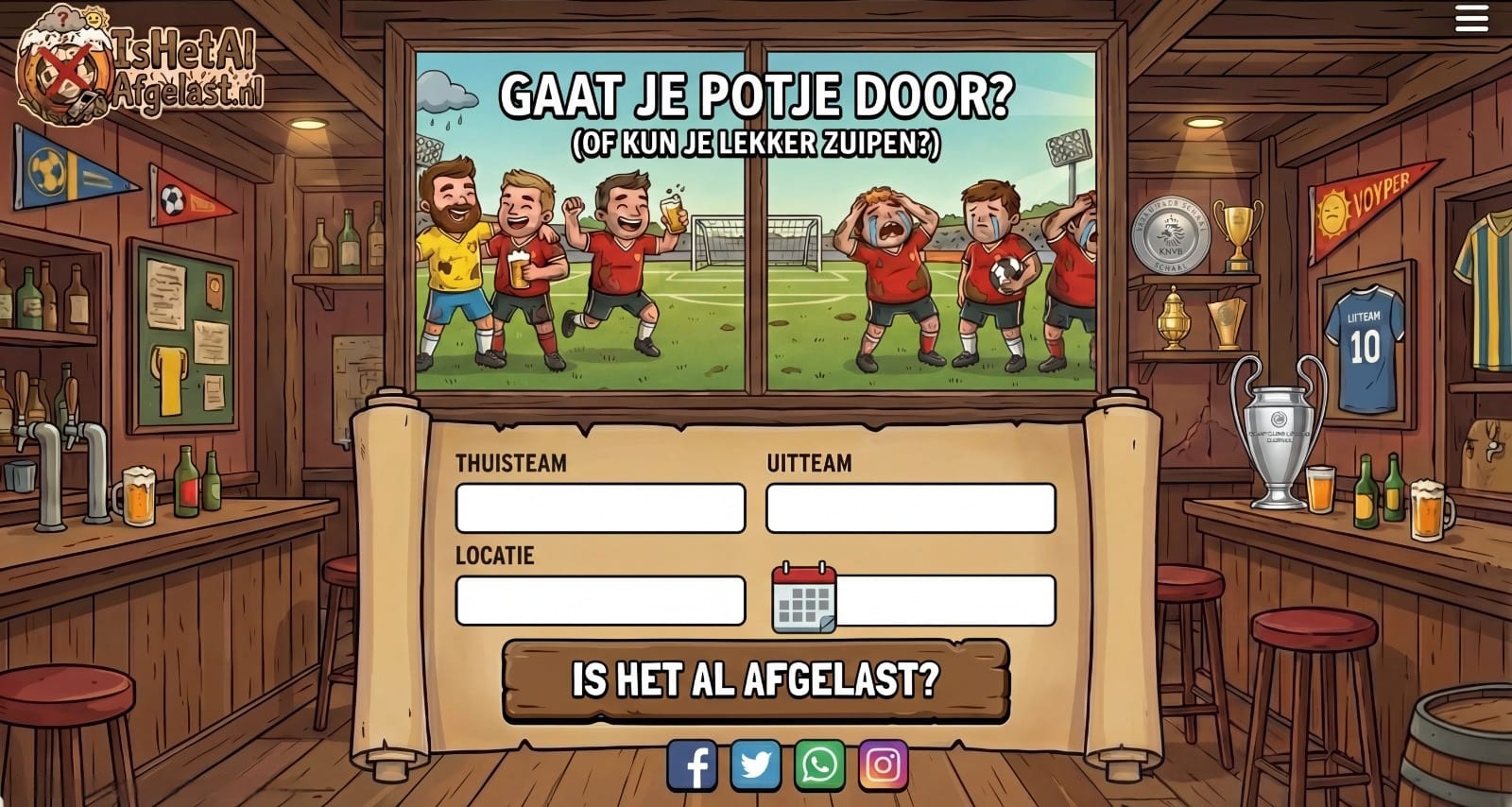 IsHetAlAfgelast.nl Startpagina